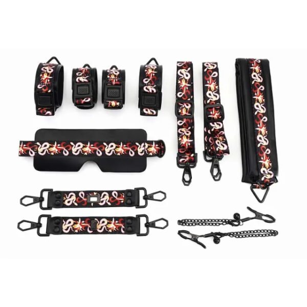 The Flowering Serpent Leather Bondage Restraint Set