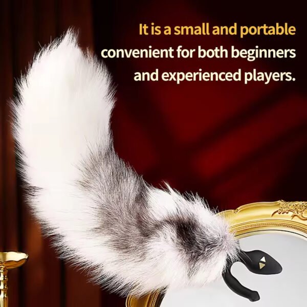 Sevanda Cosplay Anal Plug Women's Electric Shock Sex Toy with Long Fox Tail Metal & Silicone Material