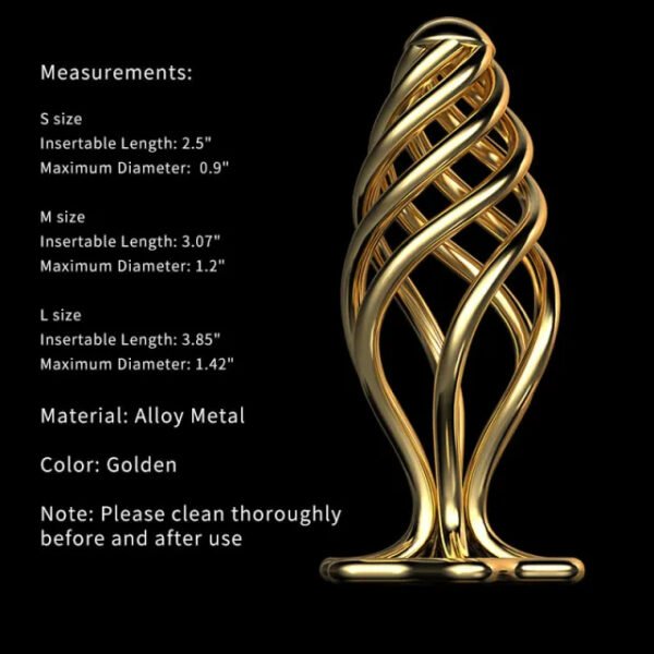 SEVANDA Hollow Spiral Golden Metal Anal Plug