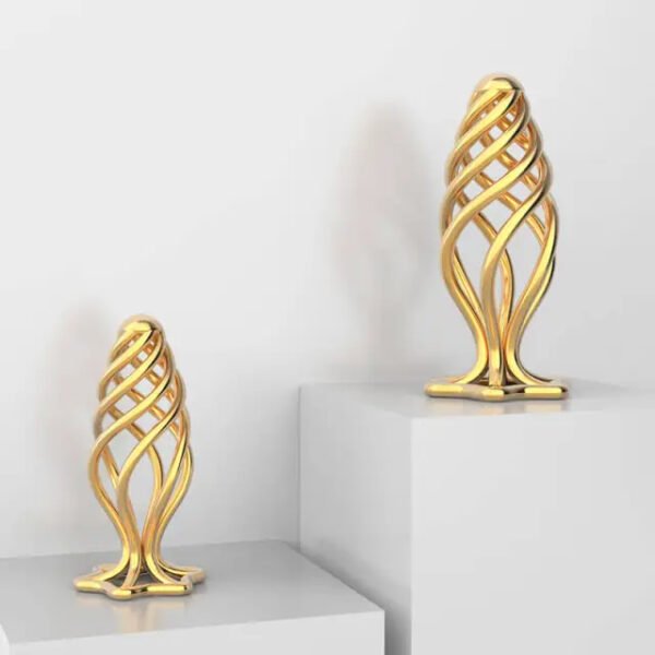 SEVANDA Hollow Spiral Golden Metal Anal Plug